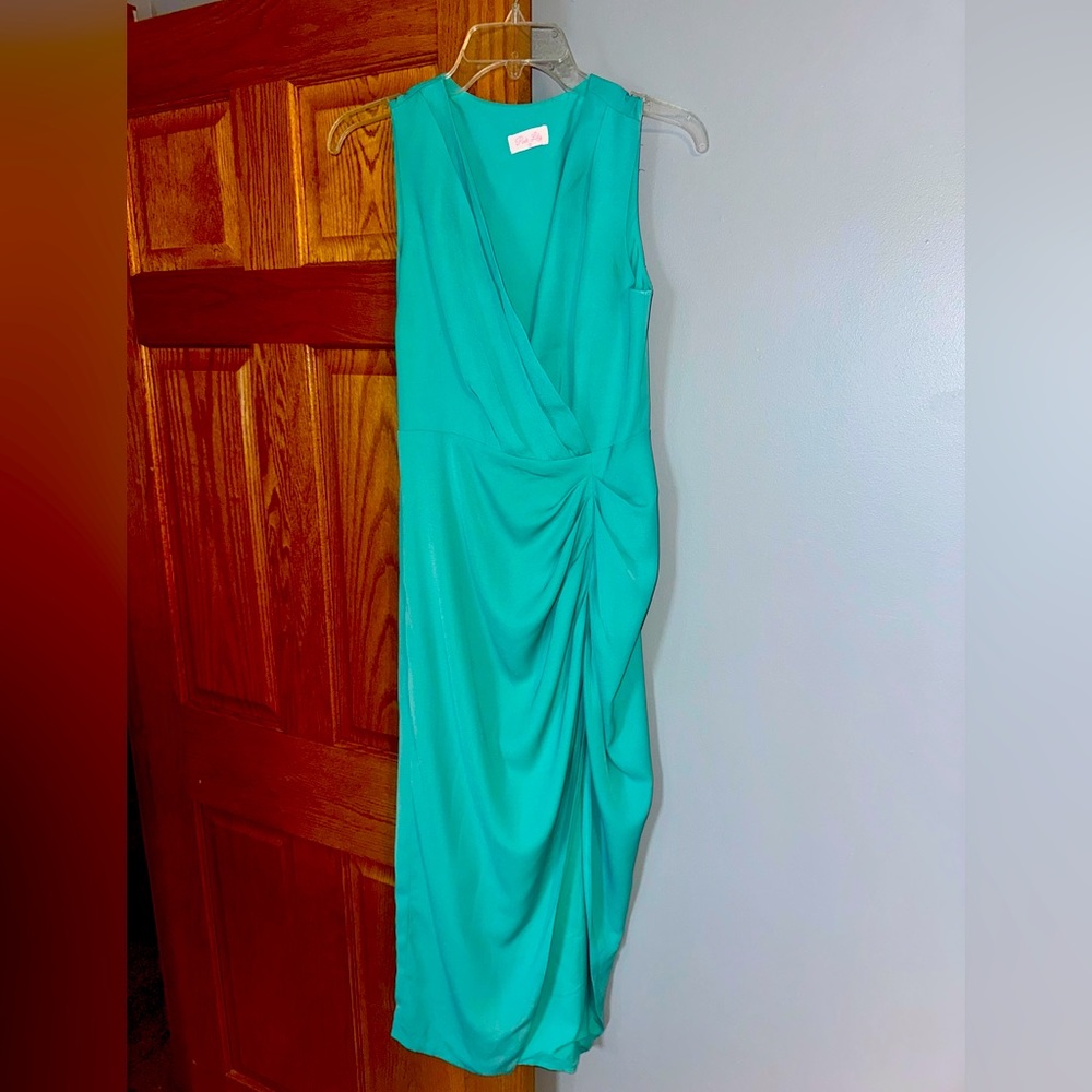 Elegant Teal Sleeveless Dress Pink Lily Boutique